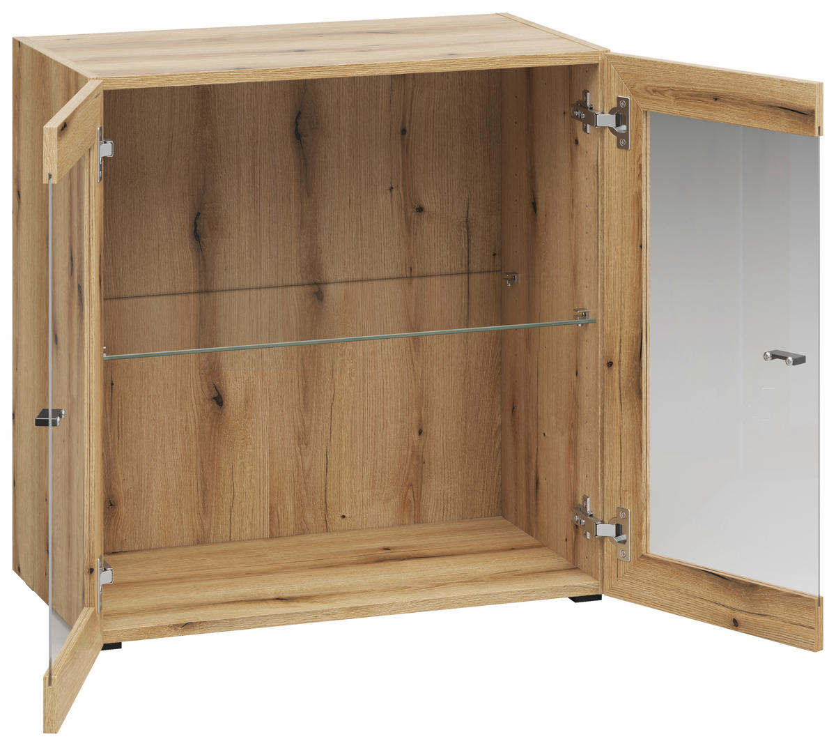 Vitrine System 64 Eiche Evoke Oak Nachbildung B/H/T: ca. 64x64x35 cm System 64 - Eiche (64,00/64,00/35,00cm)