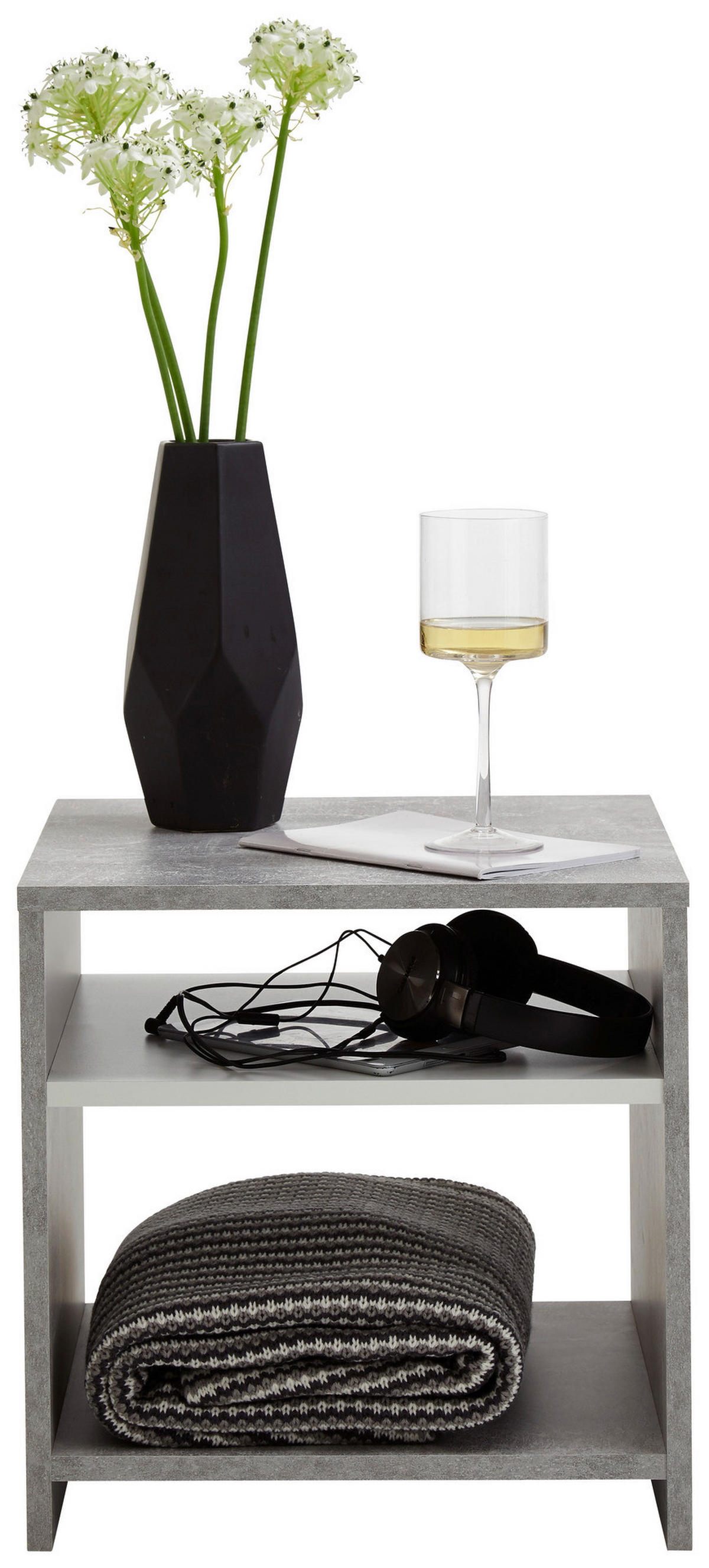 Beistelltisch  Beton Optik weiß B/H/T: ca. 40x40x40 cm Lund_Beistelltisch 653-001 - weiß (40,00/40,00/40,00cm)