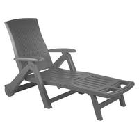 ProGarden Gartenliege Zircone anthrazit Kunststoff B/H/L: ca. 72x101x195 cm Zircone - anthrazit (195,00/72,00/101,00cm) - ProGarden