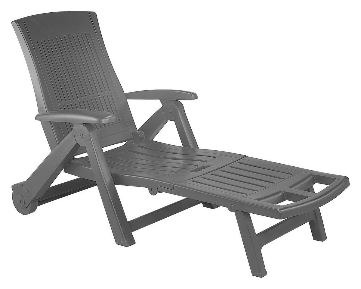 ProGarden Gartenliege Zircone anthrazit Kunststoff B/H/L: ca. 72x101x195 cm Zircone - anthrazit (195,00/72,00/101,00cm) - ProGarden