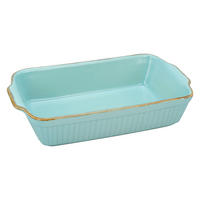 CreaTable Auflaufform Classic VINTAGE mint Steinzeug B/H/L: ca. 20x7,5x34 cm Classic VINTAGE - mint (34,00/20,00/7,50cm) - CreaTable