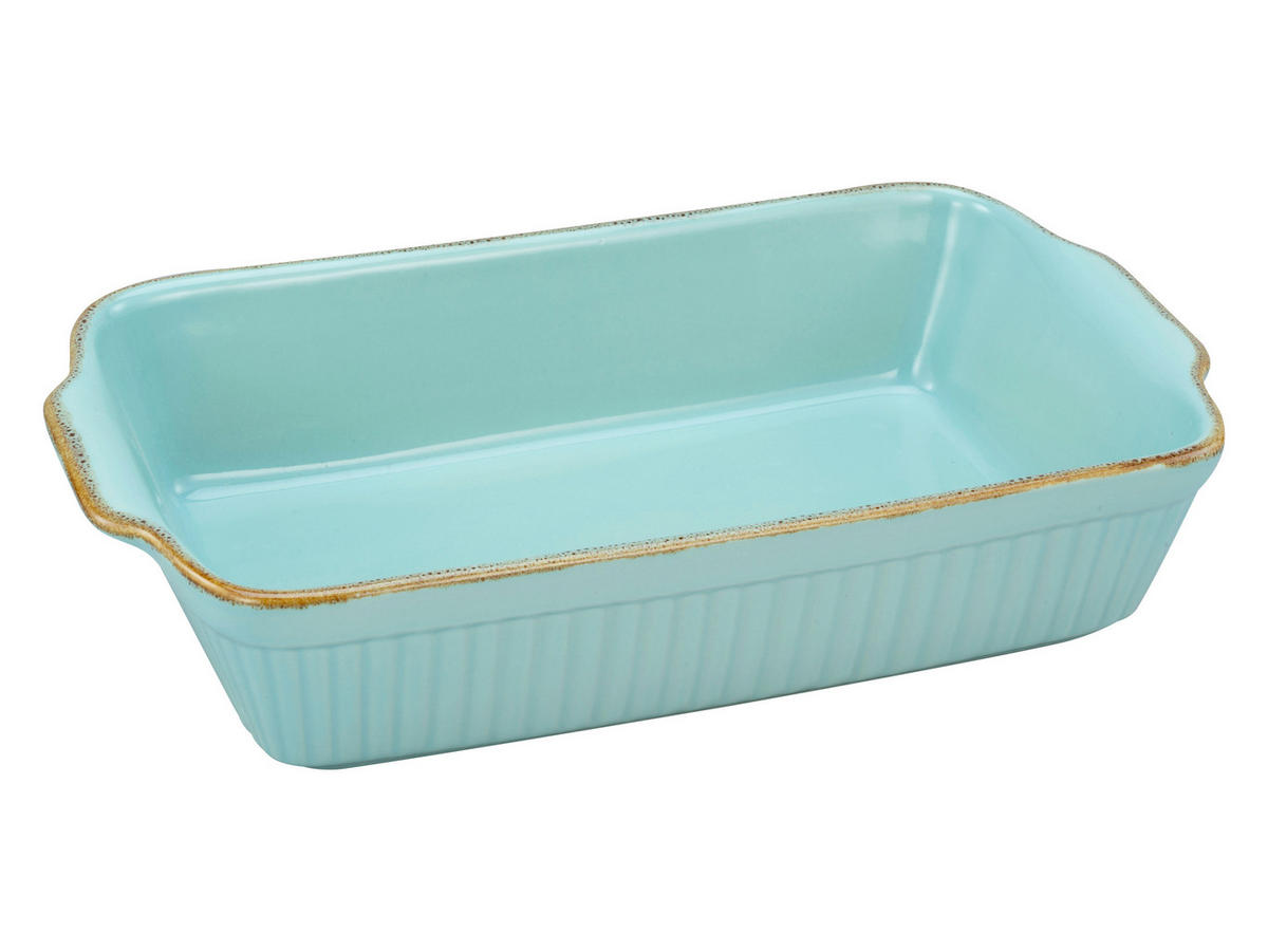CreaTable Auflaufform Classic VINTAGE mint Steinzeug B/H/L: ca. 20x7,5x34 cm Classic VINTAGE - mint (34,00/20,00/7,50cm) - CreaTable