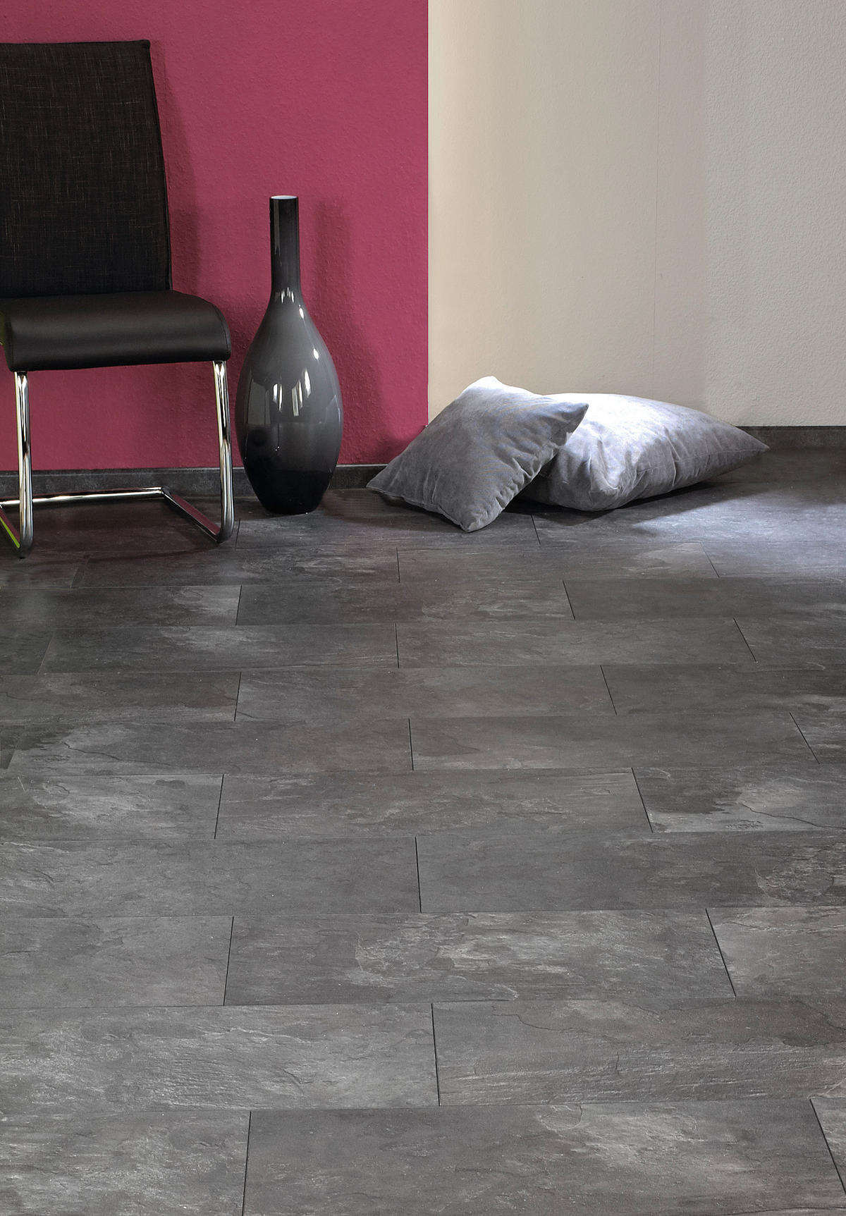 Visiogrande Laminatboden Ölschiefer ca. 2,367 m² im Paket  B/L: ca. 28x60,4 cm pro Paket Ölschiefer ca. 2,367 m² im Paket - Schiefergrau (28,00/60,40cm) - Visiogrande