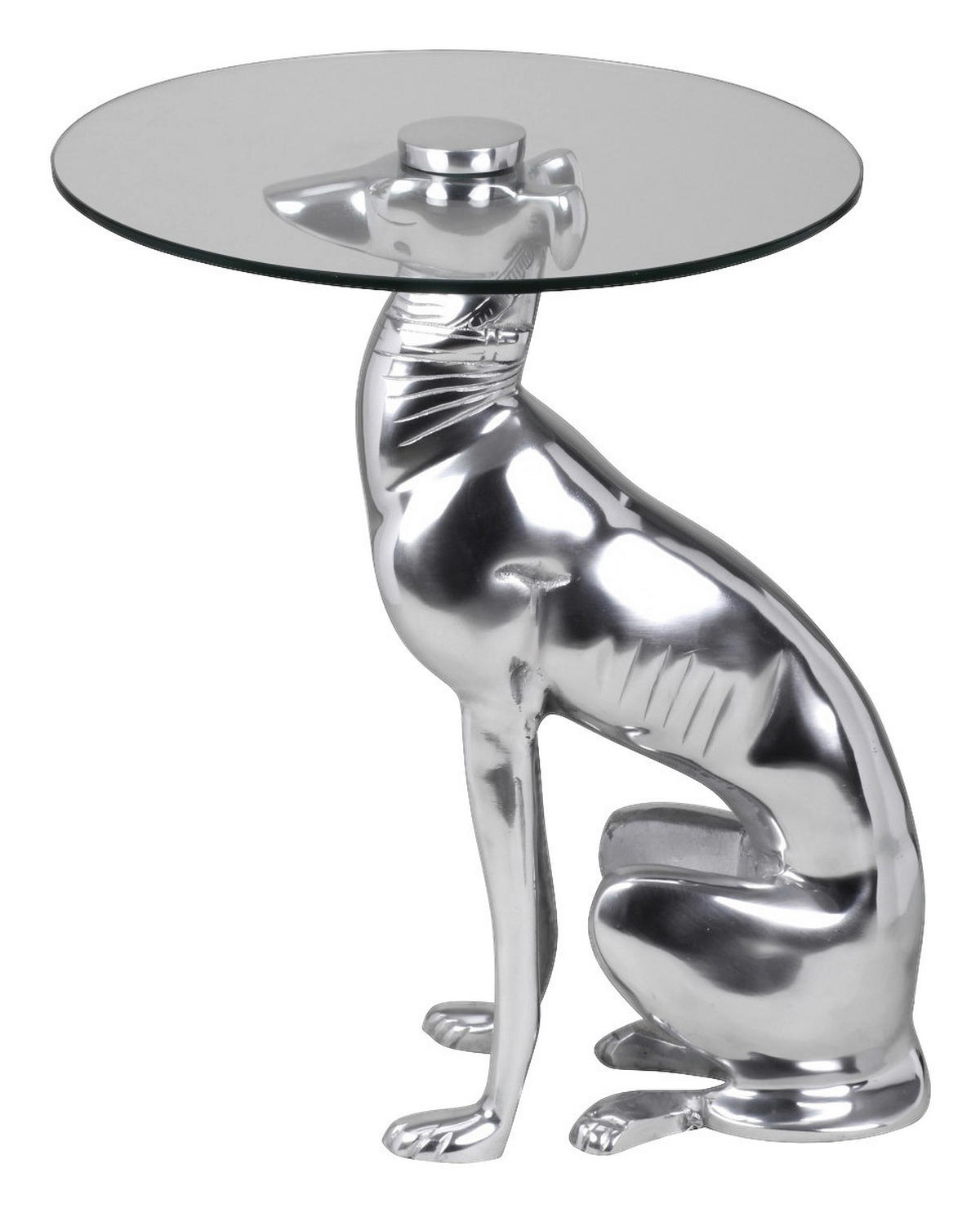 Beistelltisch silber Aluminium B/H/T: ca. 40x50x40 cm Beistelltisch DOG - silber (40,00/50,00/40,00cm) - Wohnling