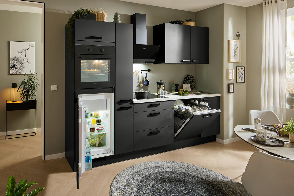 pino Küchenblock PN210 Graphit supermatt B/H/T: ca. 280x220,6x60 cm PN210 - Graphit/Marmoroptik (280,00/220,60/60,00cm) - pino