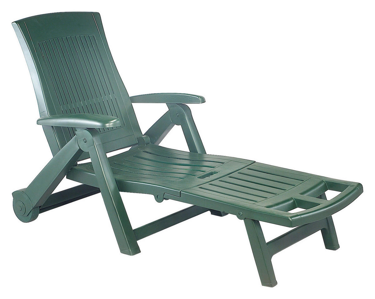 ProGarden Gartenliege Zircone grün Kunststoff B/H/L: ca. 72x101x195 cm Zircone - grün (195,00/72,00/101,00cm) - ProGarden
