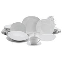 CreaTable Kombiservice Square weiß Porzellan 30 tlg. Square - weiß - CreaTable