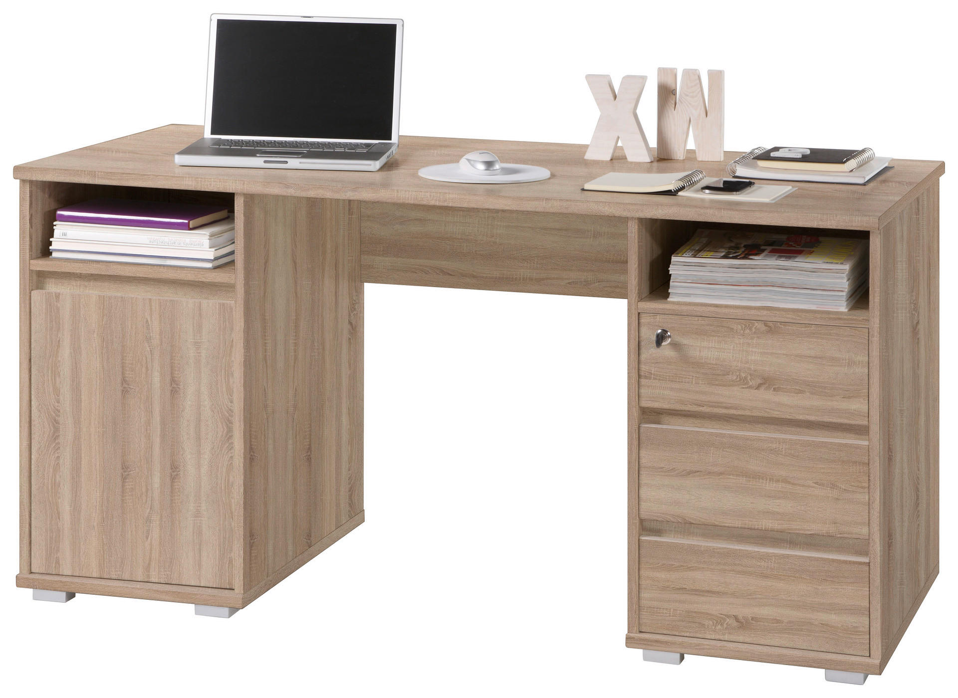 Schreibtisch Primus Eiche Sonoma Nachbildung B/H/T: ca. 145x74x65 cm Primus - Eiche (145,00/74,00/65,00cm)