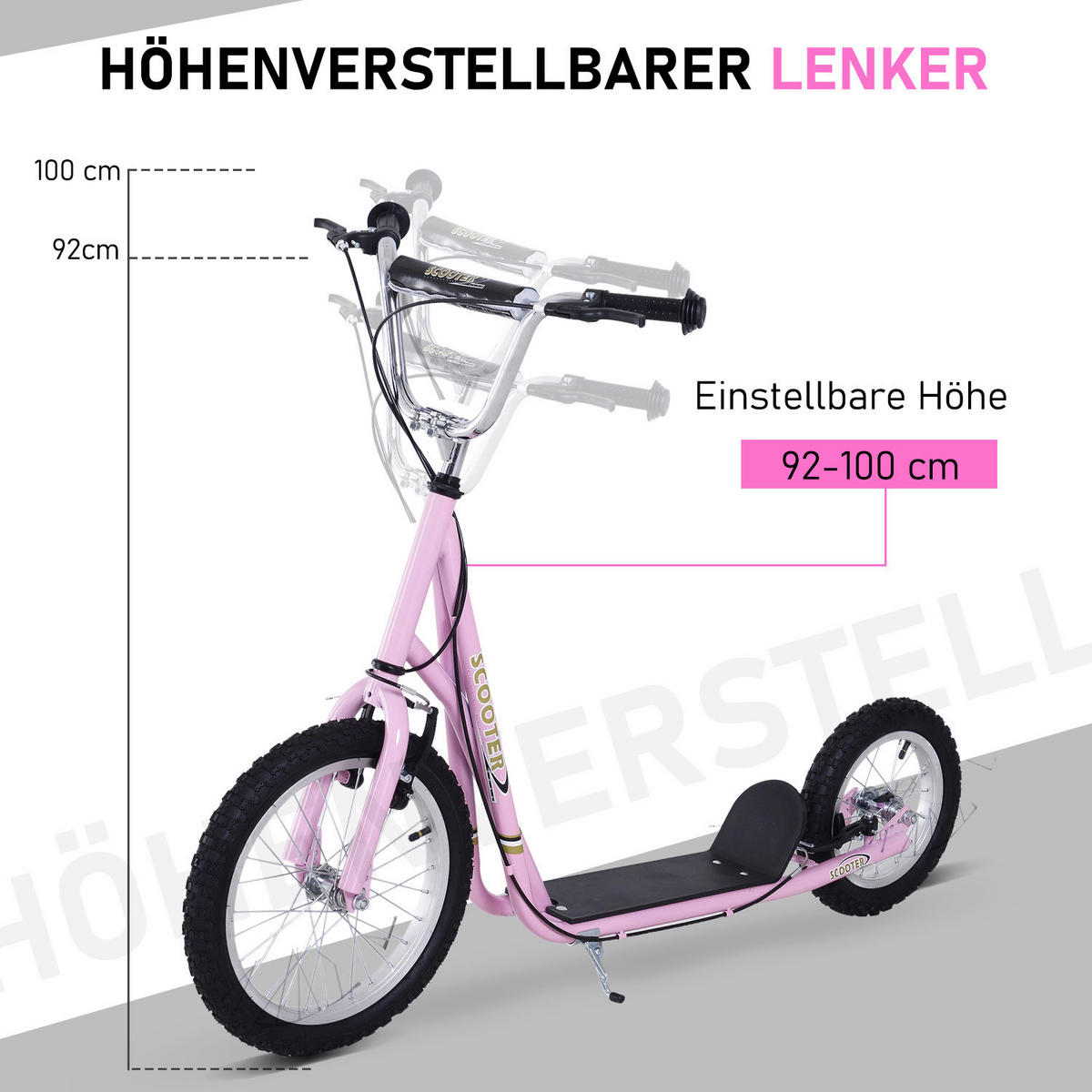 HOMCOM Kinderroller rosa Kinderroller - rosa (143,00/58,00/100,00cm) - HOMCOM