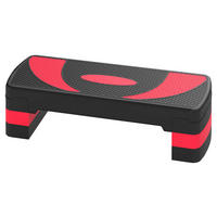 HOMCOM Steppbrett schwarz Kunststoff B/H/L: ca. 31x20x80 cm Steppbrett - rot/schwarz (80,00/31,00/20,00cm) - HOMCOM