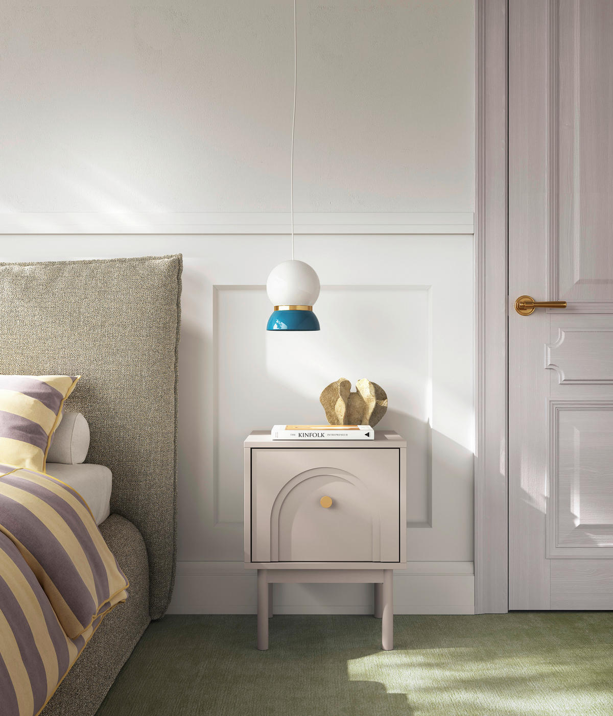 Nachtkonsole MAZOMA Eiche Kaschmirgrau Nachbildung gold Optik B/H/T: ca. 41,5x53,5x39 cm MAZOMA - gold/Eiche (41,50/53,50/39,00cm) - WIPMEB