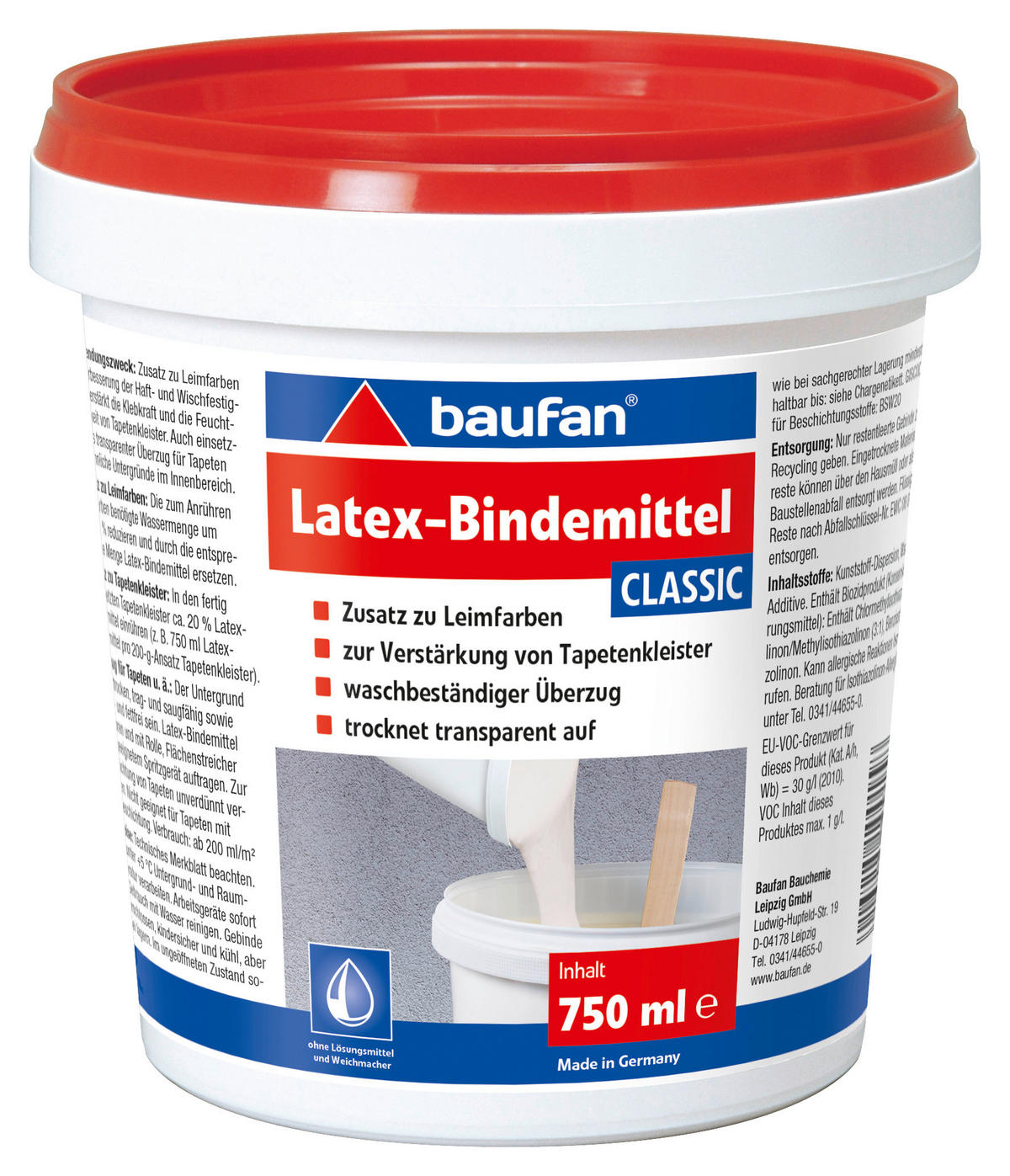 Baufan Latexfarbe Bindemittel farblos ca. 0,75 l Bindemittel - farblos (750ml) - Baufan