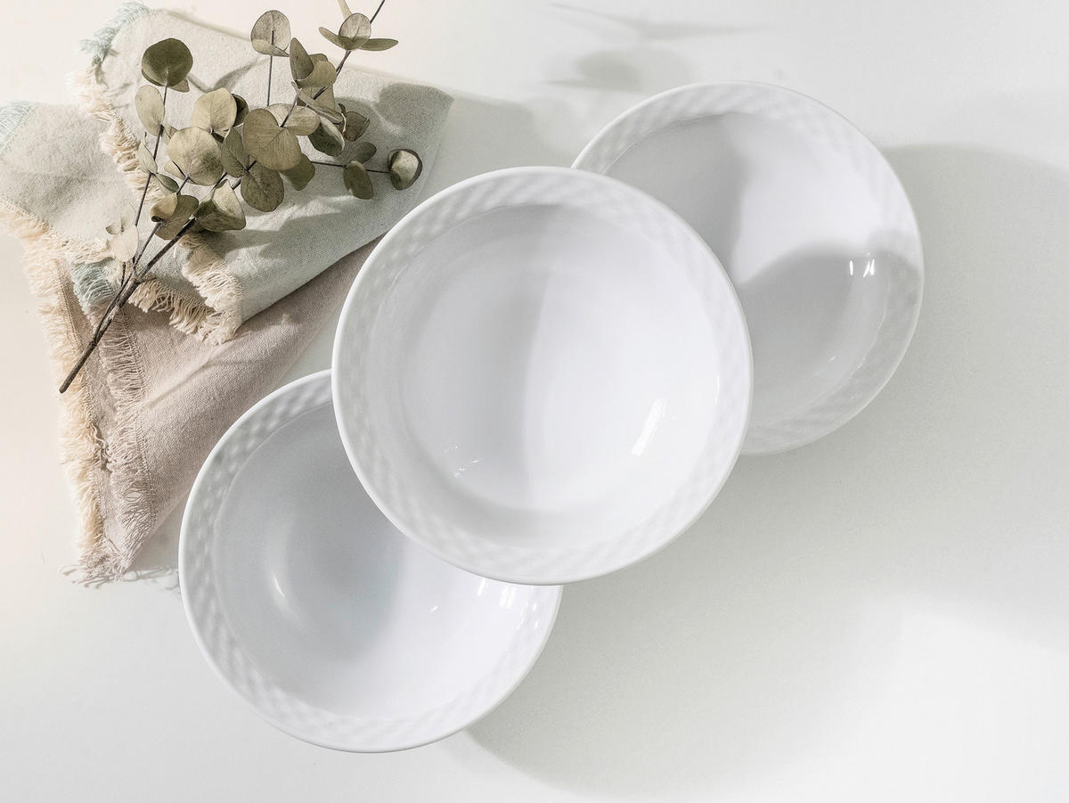 CreaTable Müslischale Polo weiß Porzellan 6 tlg. Polo - weiß - CreaTable