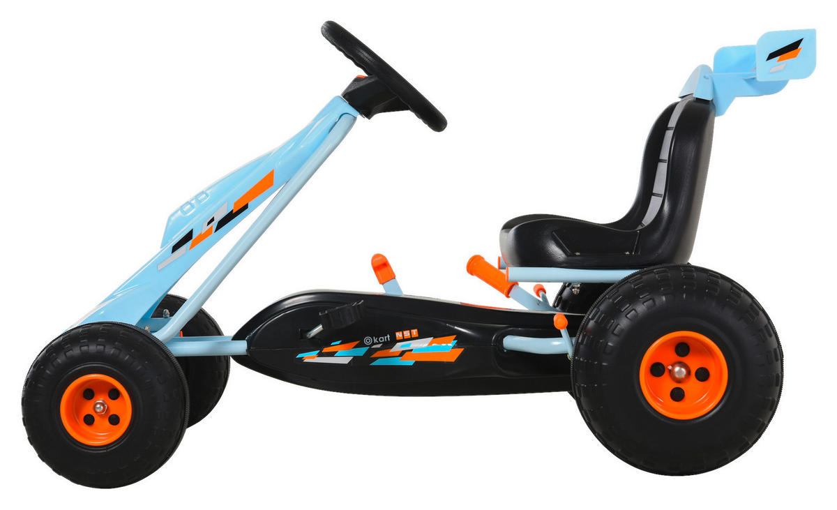 HOMCOM Kinder-Go-Kart hellblau B/H/L: ca. 66x59x97 cm Kinder_Go-Kart - hellblau (97,00/66,00/59,00cm) - HOMCOM