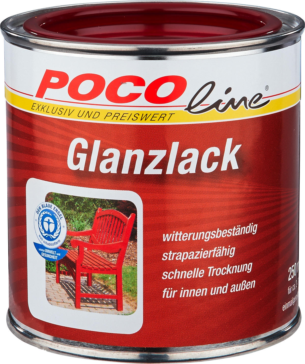 POCOline Acyl Buntlack bordeauxrot glänzend ca. 0,25 l Glanzlack_Acryl_2in1 250ml - bordeauxrot (8,00/8,00cm)