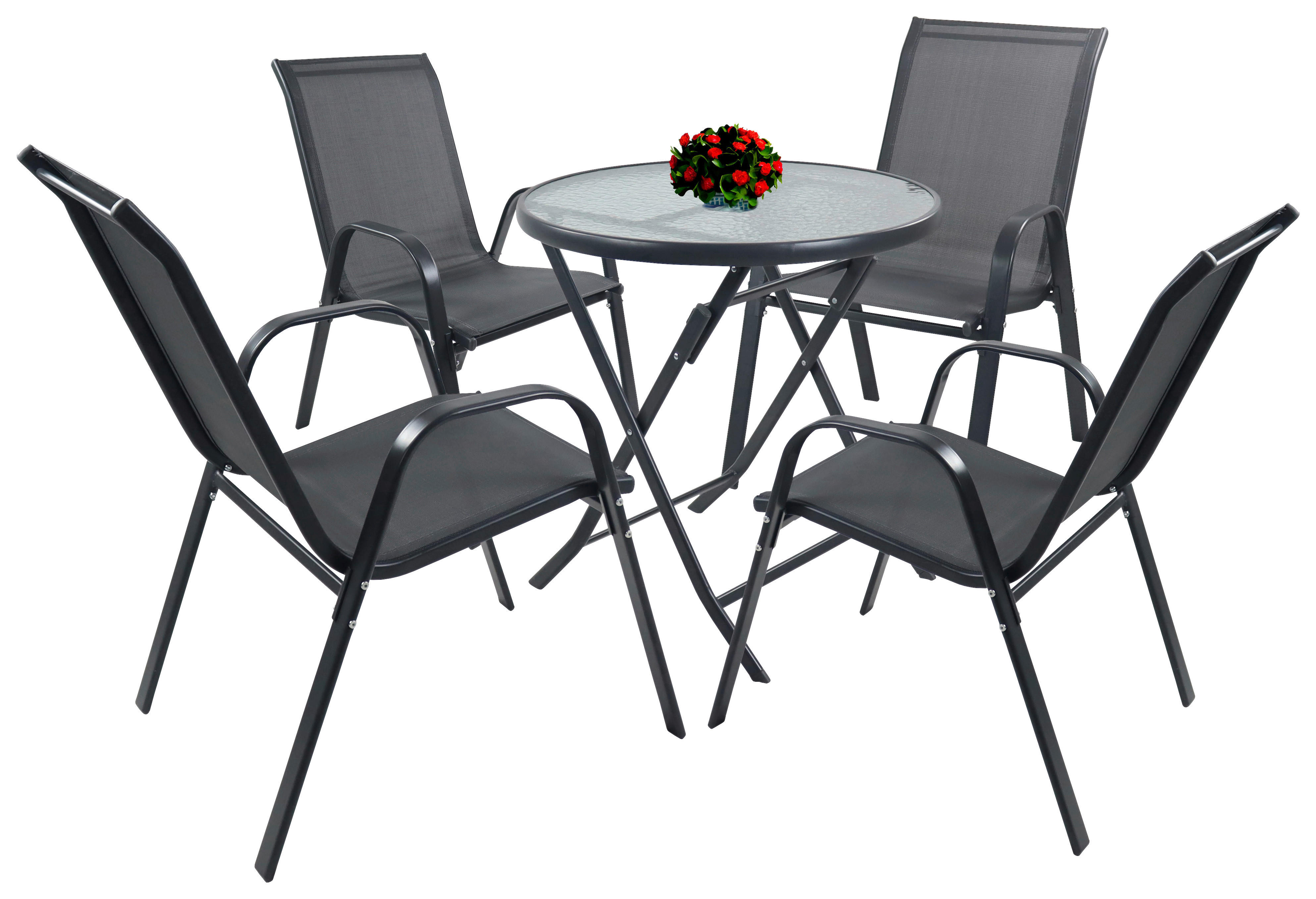 VCM Gartensitzgruppe Sonlas anthrazit Glas B/H/L: ca. 56x89x73 cm Sonlas - anthrazit (73,00/56,00/89,00cm) - VCM