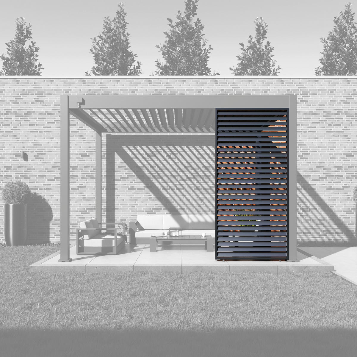 Paragon Outdoor Lamellen-Sichtschutz Grand Tuscan grau Aluminium B/H: ca. 94x234 cm Grand Tuscan - grau (94,00/234,00cm) - Paragon Outdoor