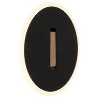GLOBO LED-Wandleuchte AVERY 78410B Opal mattschwarz dunkelbraun Holz Kunststoff Metall L/D: ca. 3x20,5 cm 1 Brennstellen AVERY - dunkelbraun/Opal (20,50cm) - GLOBO