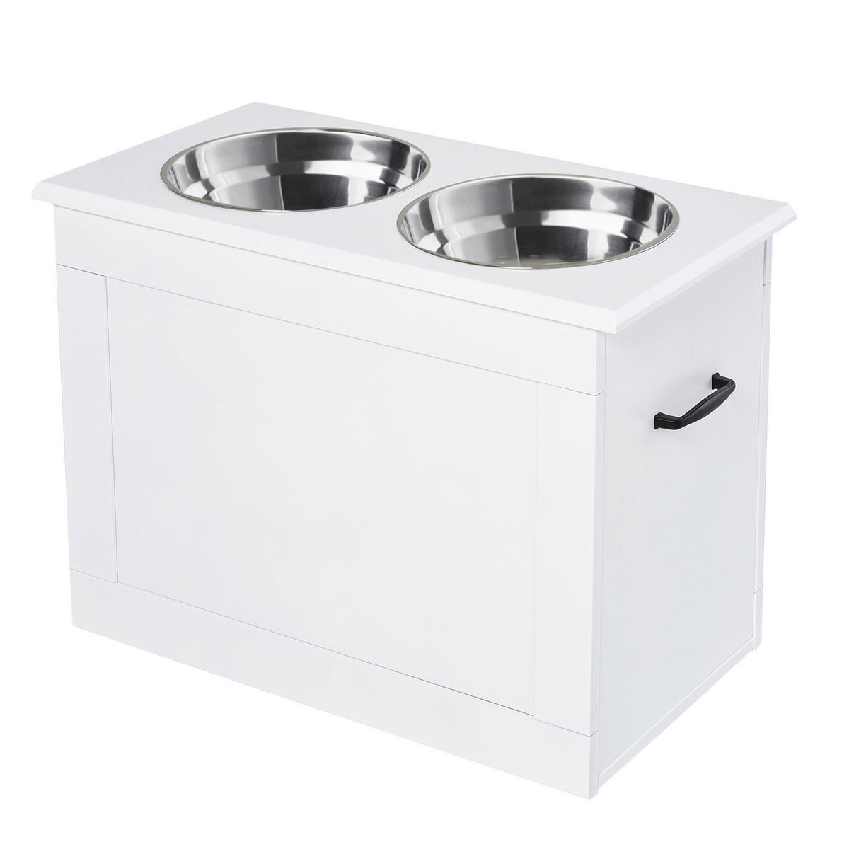 PawHut Futternapf weiß MDF B/H/L: ca. 60x41x30 cm Futternapf - weiß (30,00/60,00/41,00cm) - PawHut