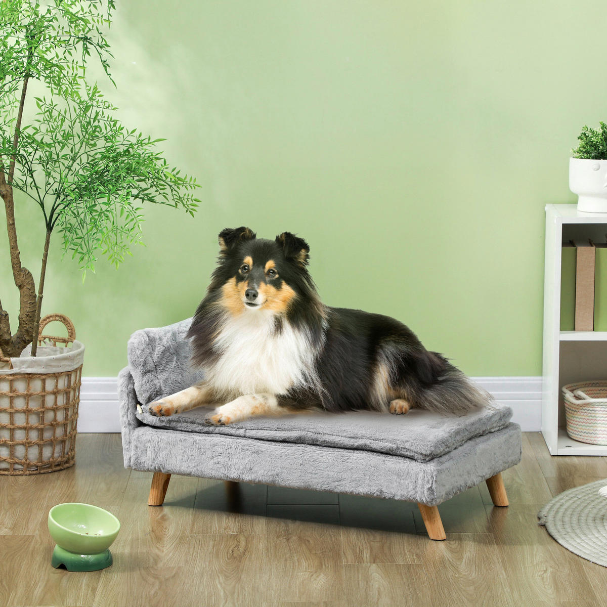 PawHut Hundesofa hellgrau Schaumstoff B/H/L: ca. 50x40x80 cm Hundesofa - hellgrau (80,00/50,00/40,00cm) - PawHut