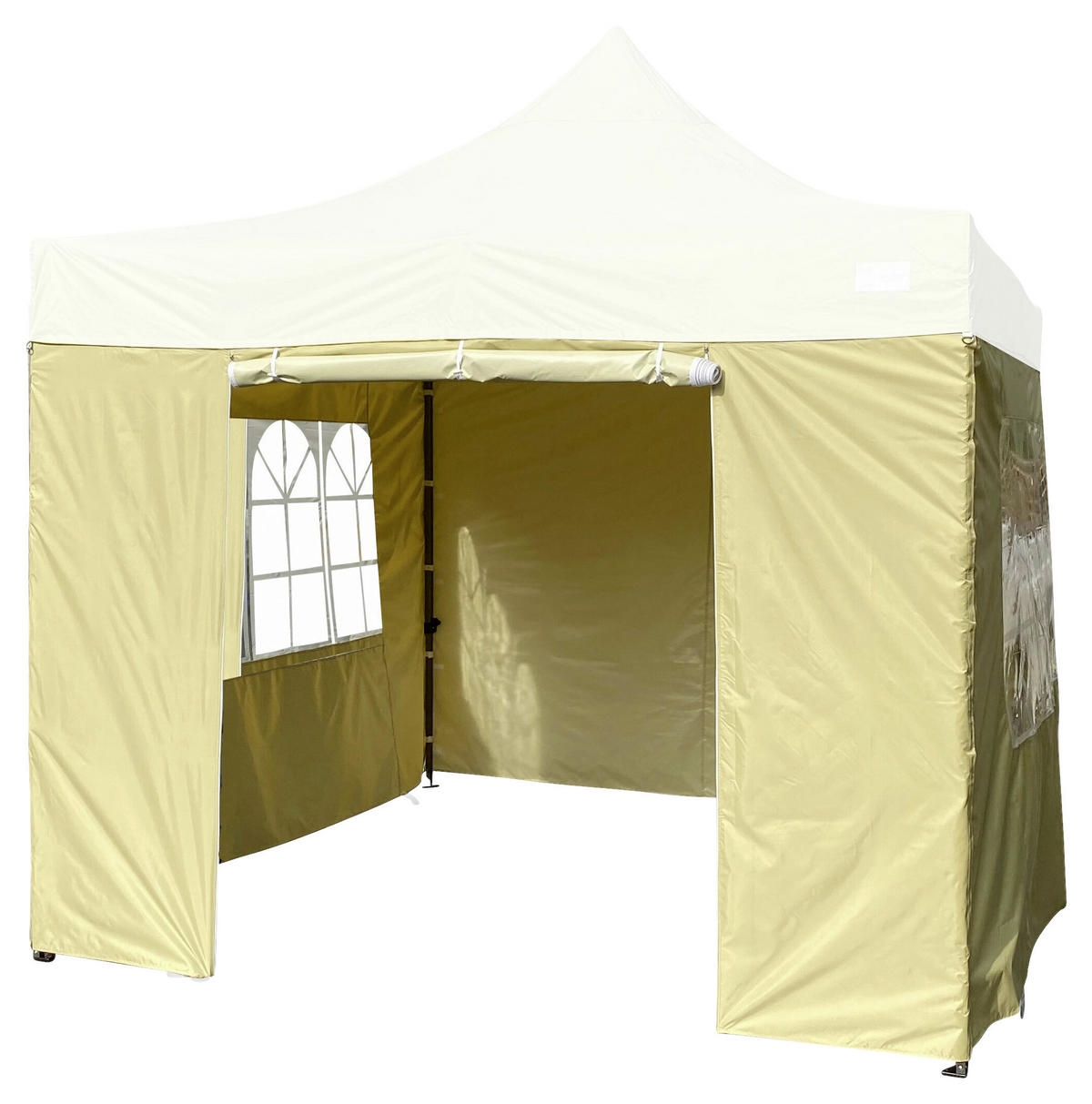 Grasekamp Seitenteile für Faltpavillon Modena Premium Line beige Polyester-Mischgewebe B/H/L: ca. 300x195x300 cm Modena Premium Line - beige (300,00/300,00/195,00cm) - Grasekamp