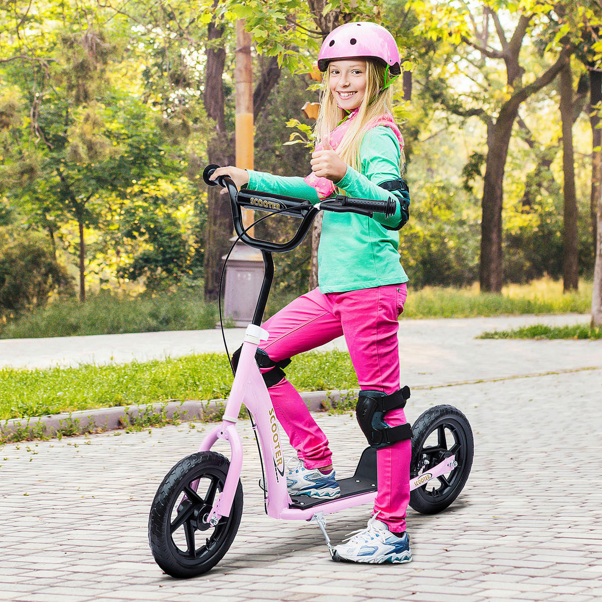 HOMCOM Kinderroller pink Kinderroller - pink (120,00/52,00/88,00cm) - HOMCOM