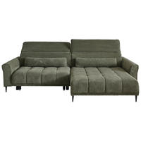 Ecksofa mit elektrischer XXL Sitztiefenverstellung grün Microfaser B/H/T: ca. 277x108x179 cm Logan_Type_004_Ecksofa - schwarz/grün (277,00/108,00/179,00cm)
