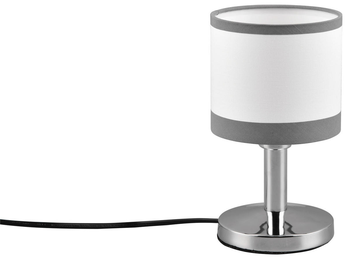 Reality Touch-Tischleuchte Davos R59551006 Chrom weiß Stoff Metall H/D: ca. 22x12 cm E14 1 Brennstellen Davos - weiß/Chrom (12,00/22,00cm) - Reality