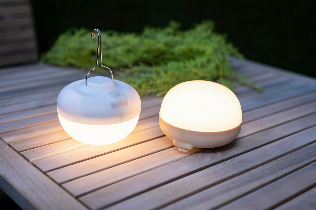 NewGarden LED-Außendekoleuchte weiß beige Kunststoff B/H/L: ca. 11x8,5x11 cm 1.0 Brennstellen CHERRY - beige/weiß (11,00/11,00/8,50cm) - NewGarden