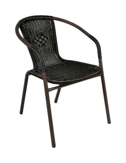 VCM Bistrostuhl dunkelbraun Polyrattan B...