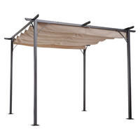 Outsunny Pergola schwarz Metall B/H/L: ca. 300x230x300 cm Pergola - beige/schwarz (300,00/300,00/230,00cm) - Outsunny