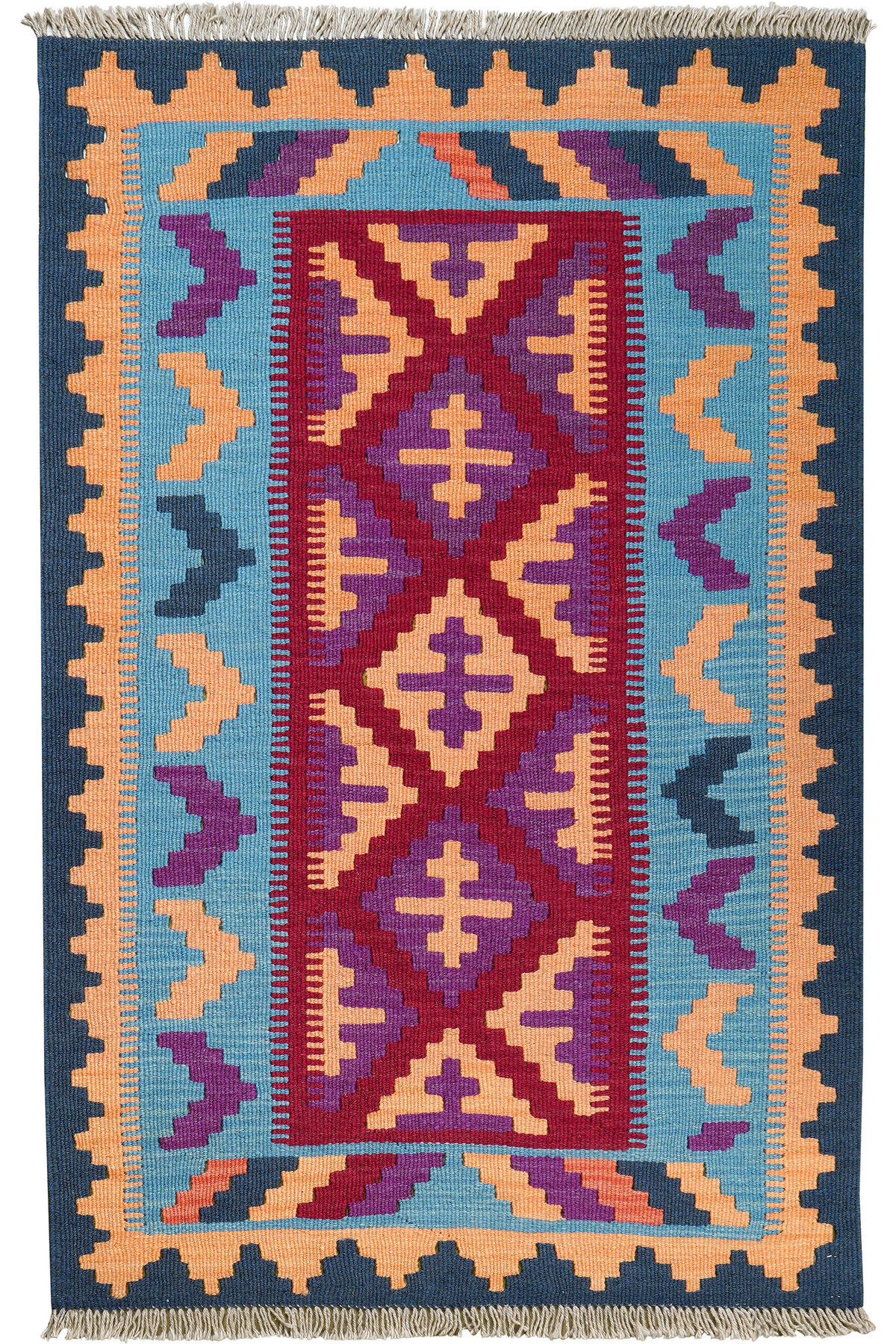 PersaTepp Teppich Kelim Gashgai rot B/H/L: ca. 82x1x127 cm Kelim Gashgai - blau/rot (127,00/82,00/1,00cm) - PersaTepp