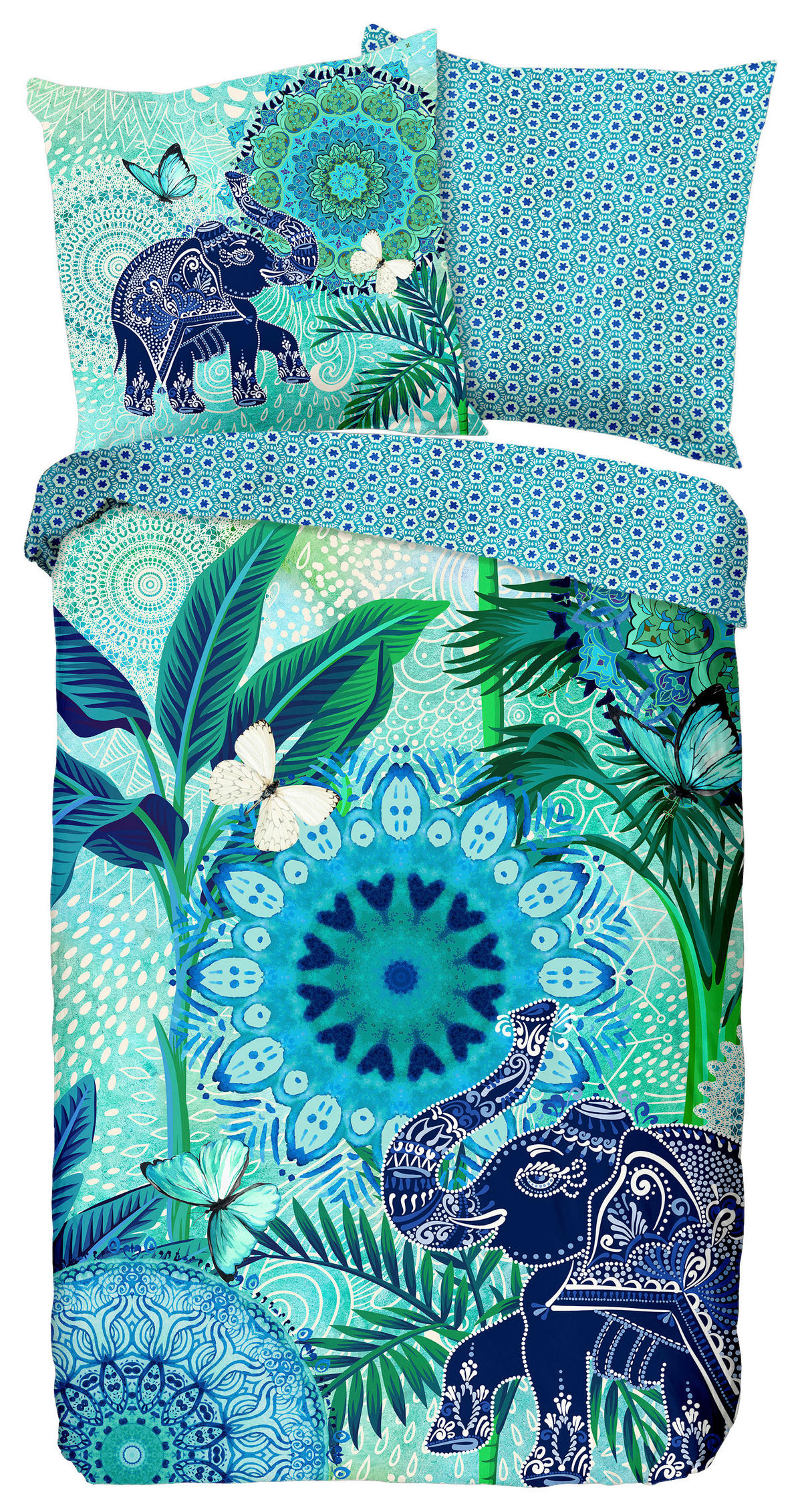 Baumwoll Bettwäsche Isara Satin Isara - blau (135,00/200,00cm) - HIP