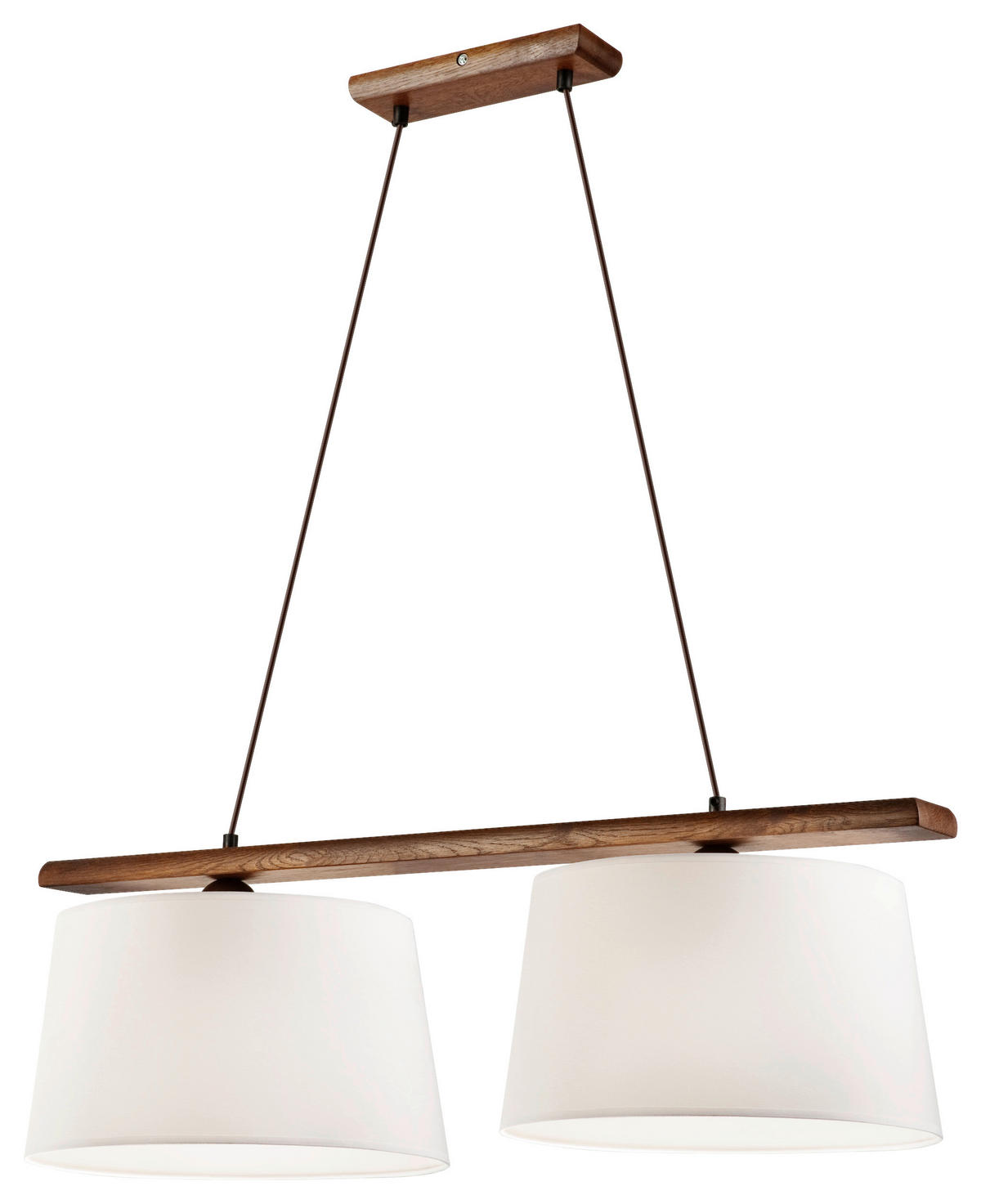 Lamkur Pendelleuchte AIDA 35178 Eiche Holz Stoff Stahl H/L: ca. 95x90 cm E27 2 Brennstellen Aida - Eiche (90,00cm) - Lamkur