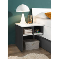 Nachtkonsole Alex weiß Graphit B/H/T: ca. 40x43x40 cm Alex - weiß/Graphit (40,00/43,00/40,00cm)