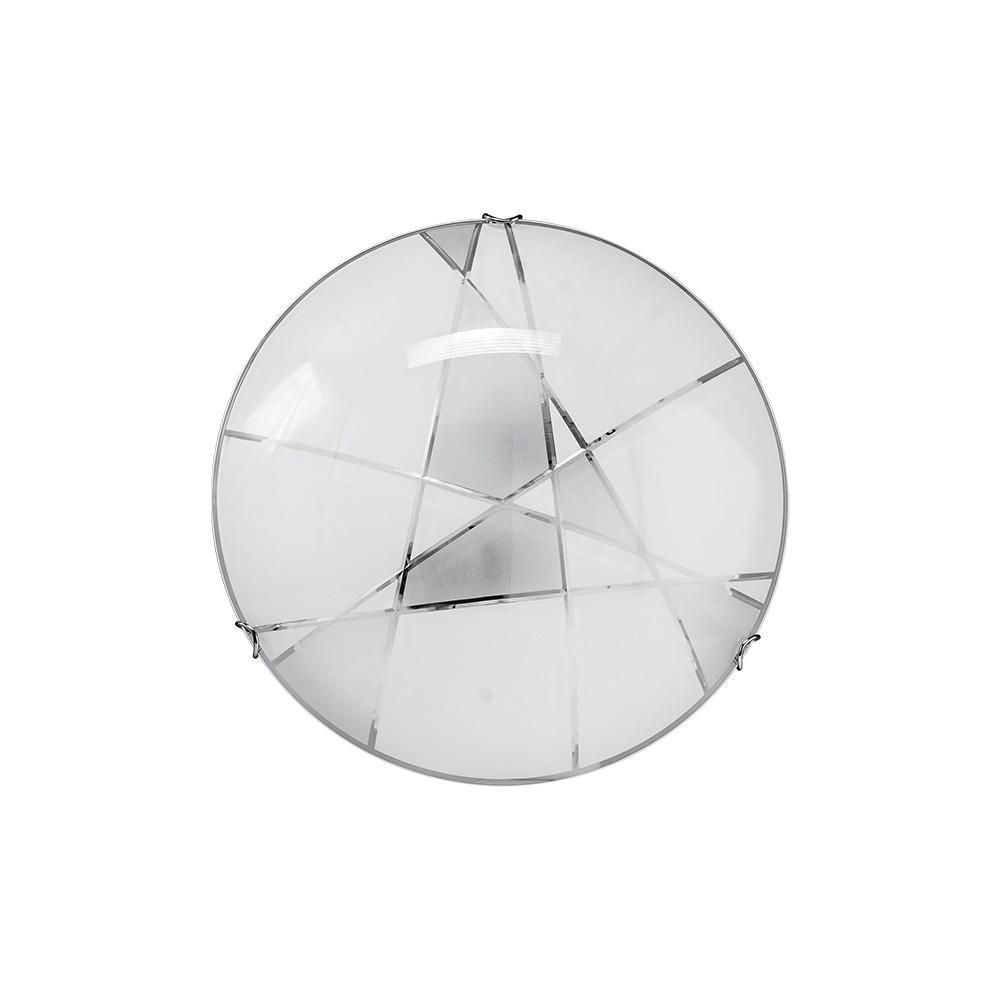 Spot Light Deckenleuchte 4393002 Weiß Chrom Glas Metall H/d: Ca. 9x30 Cm E27 1 Brennstellen Dakota - weiß/Chrom (30,00/9,00cm)