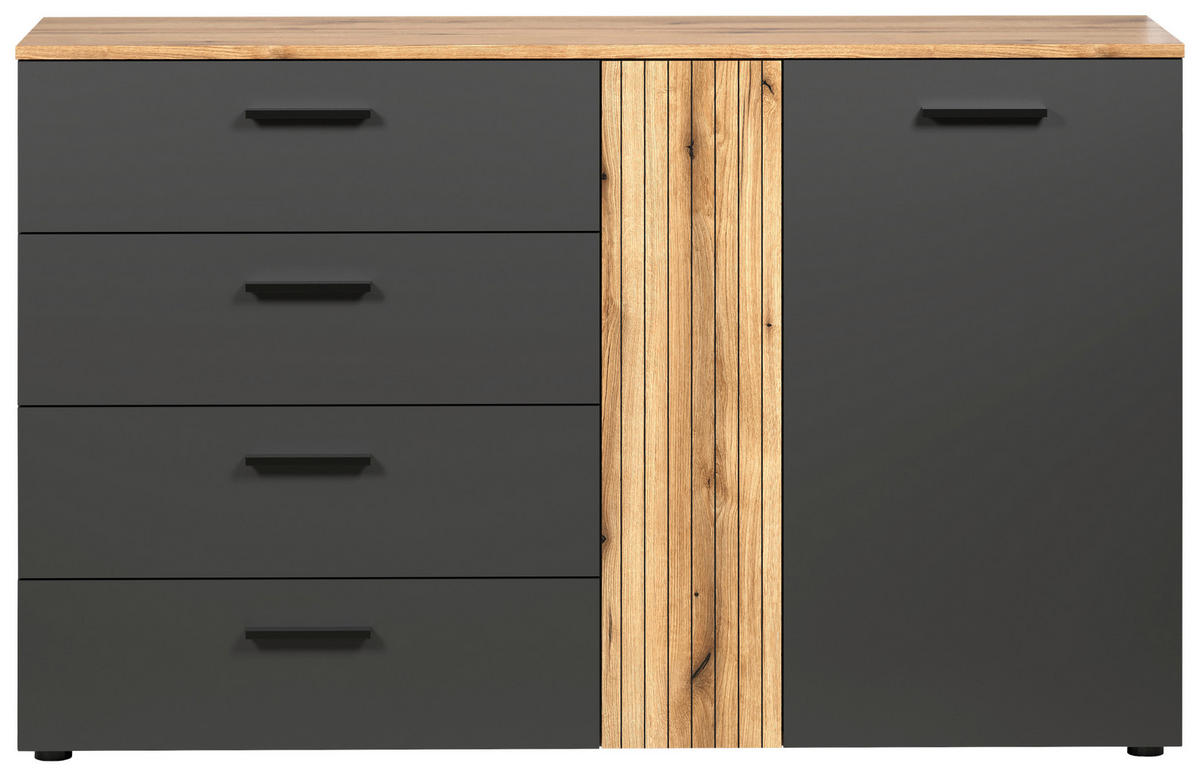 Kommode Esteban anthrazit Eiche Evoke Coast Nachbildung B/H/T: ca. 139x86x38 cm Esteban - Eiche/anthrazit (139,00/86,00/38,00cm)