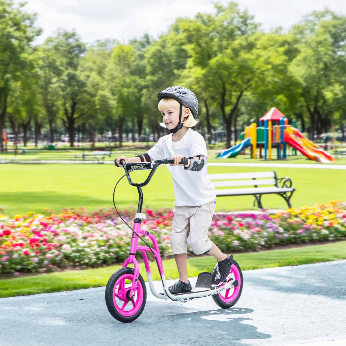 AIYAPLAY Kinder Kickscooter pink B/H/L: ca. 50x88x115 cm Kinder_Kickscooter - pink (115,00/50,00/88,00cm) - AIYAPLAY