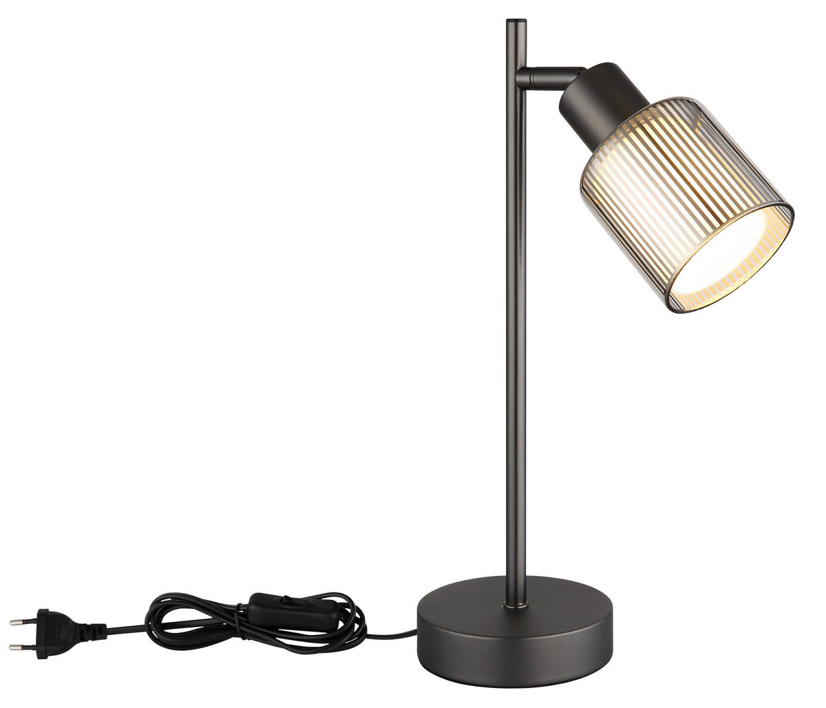 GLOBO Tischleuchte schwarz Chrom Glas Metall B/H/L: ca. 11,5x37,5x15 cm E14 1 Brennstellen Tischleuchte-Villegas - schwarz/Chrom (15,00/11,50/37,50cm) - GLOBO