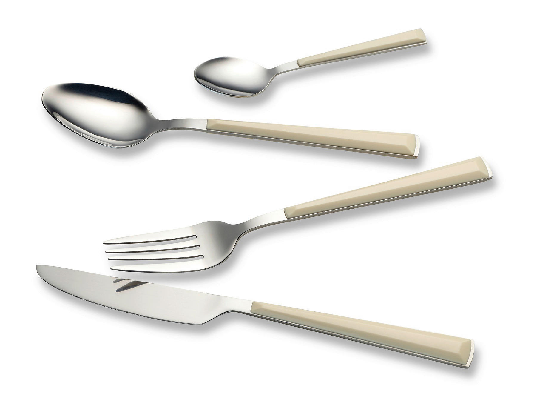 ECHTWERK Besteckset Basic creme Edelstahl 16 tlg. Basic - creme (25,50/24,00/5,50cm) - ECHTWERK