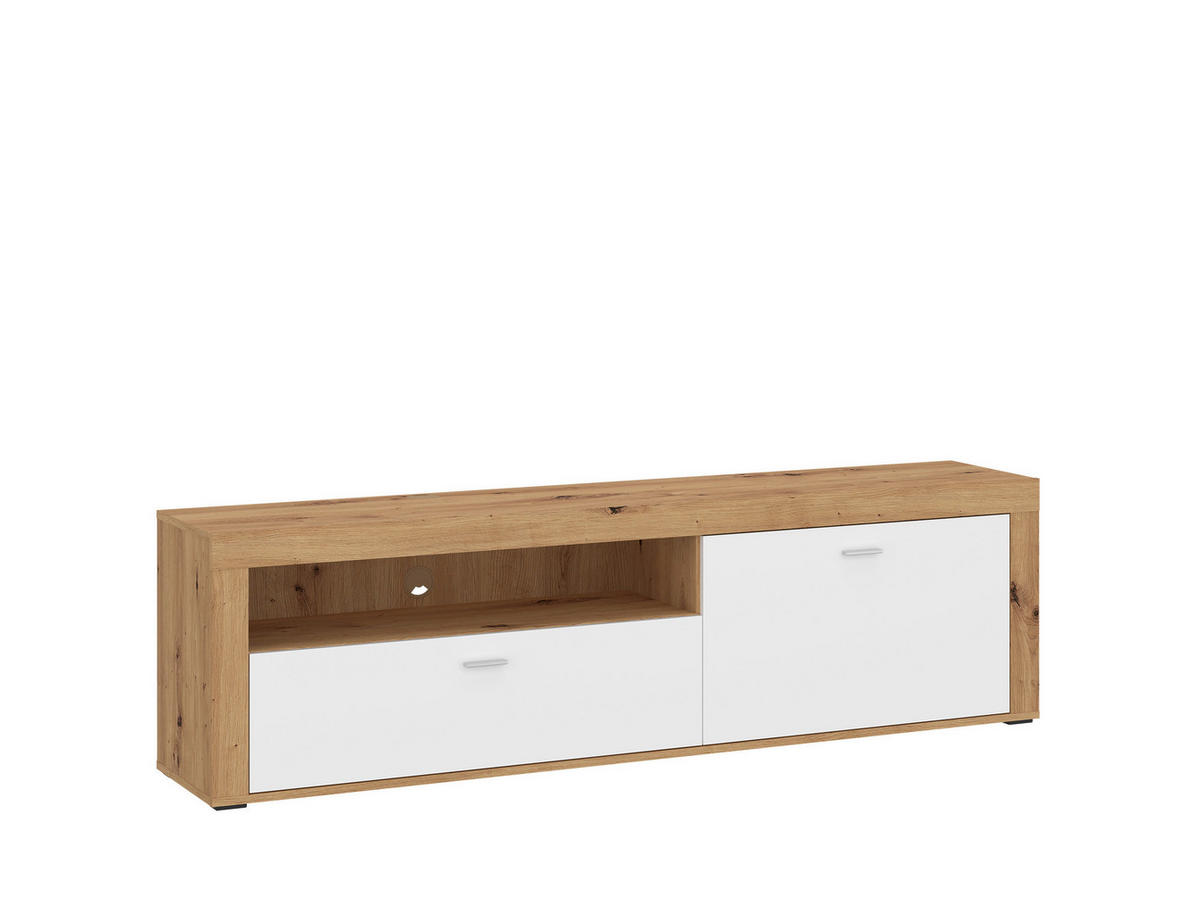 TV-Lowboard Mallorca Plus Eiche Artisan Nachbildung weiß B/H/T: ca. 180x53x42 cm Mallorca Plus - Eiche/weiß (180,00/53,00/42,00cm)