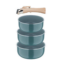 BERGNER Topfset CLICK & COOK silber Aluminium 4 tlg. CLICK & COOK - silber (30,70/30,00/9,60cm) - BERGNER