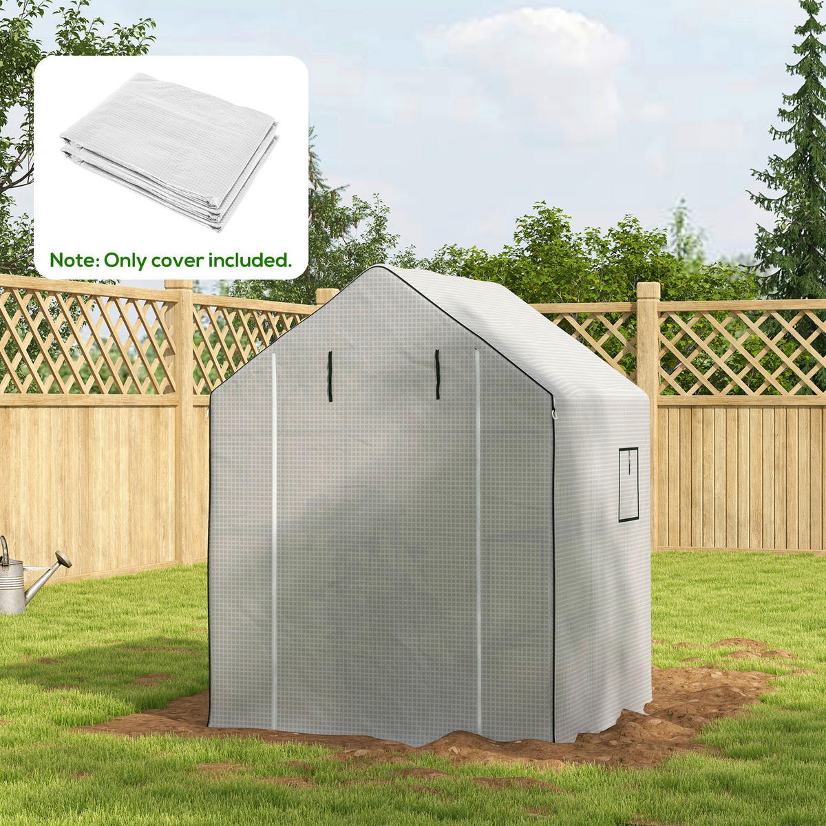 Outsunny Ersatzfolie B/H/L: ca. 143x190x140 cm Ersatzfolie - weiß (140,00/143,00/190,00cm) - Outsunny