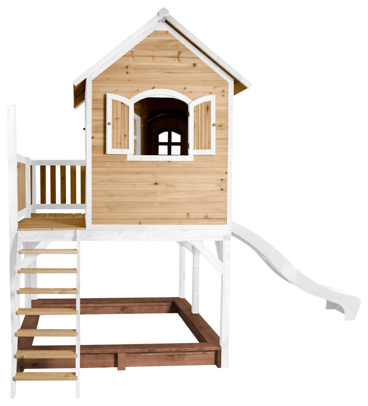 AXI Spielhaus Liam braun B/H/L: ca. 377x291x255 cm Liam - braun/weiß (255,00/377,00/291,00cm) - AXI