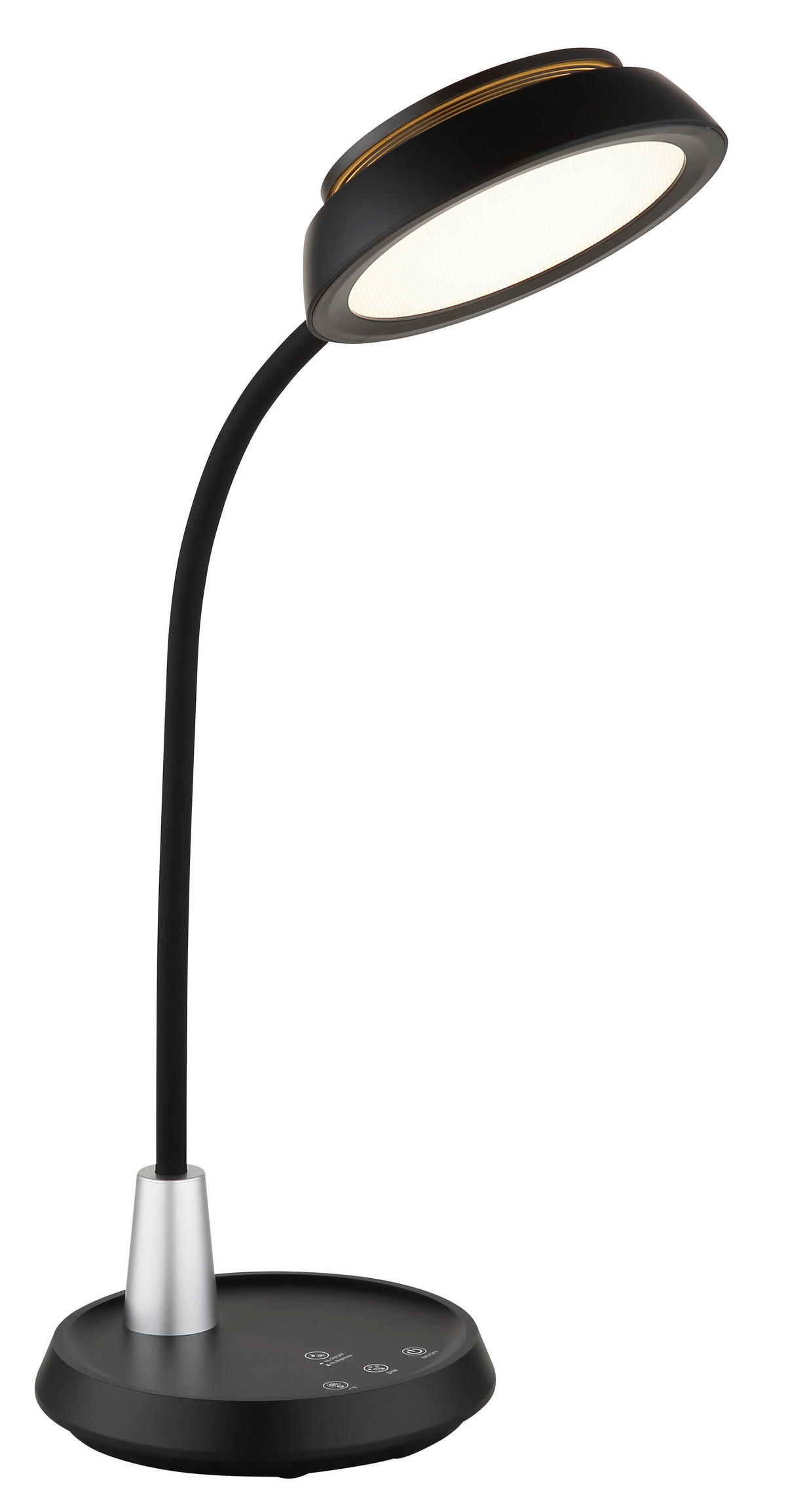 GLOBO Tischleuchte schwarz Opal silber Silikon PVC Kunststoff B/H/L: ca. 17,2x44,8x30,6 cm 1 Brennstellen KIRK - schwarz/Opal (30,60/17,20/44,80cm) - GLOBO