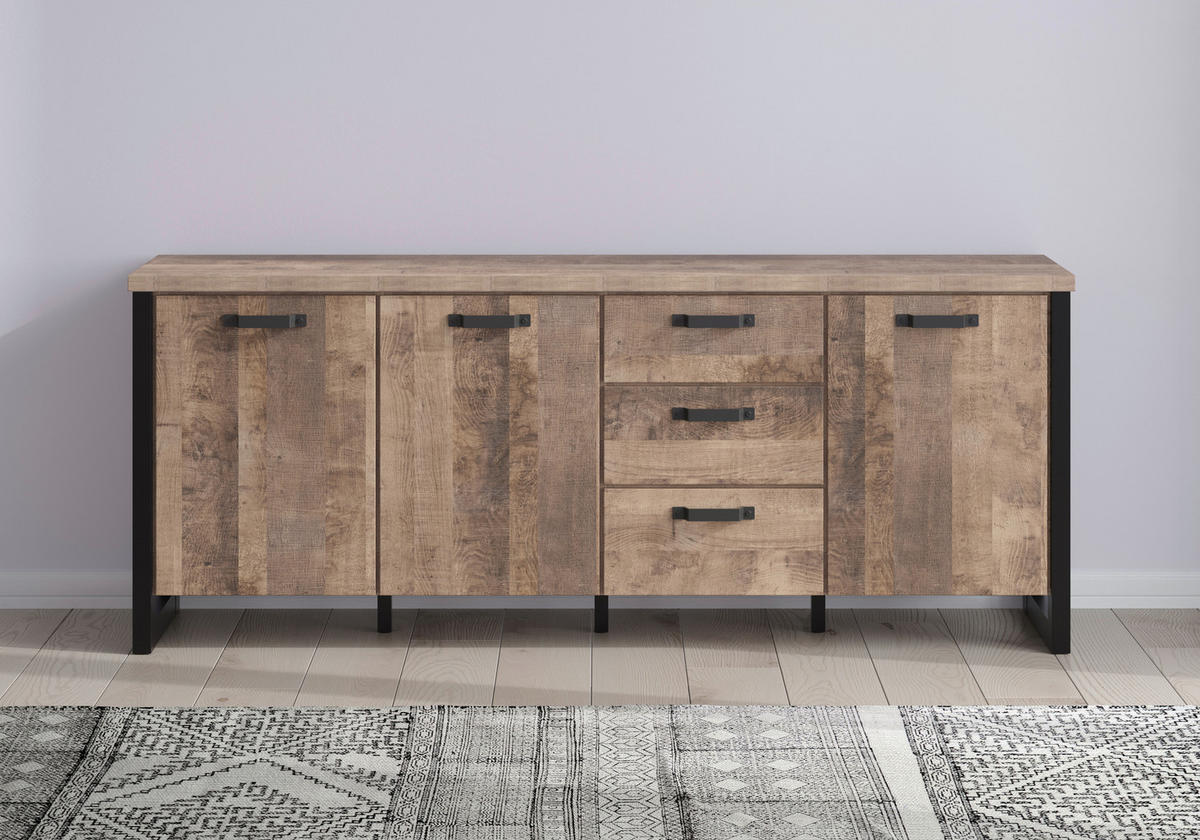 Sideboard Emile Eiche Tabak Nachbildung B/H/T: ca. 214x86x45 cm Emile - Eiche (214,00/86,00/45,00cm) - Trendteam