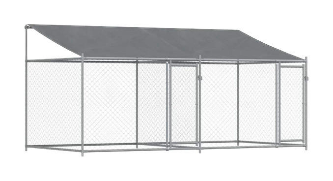 vidaXL Hundekäfig grau Stahl Hundekäfig - grau - vidaXL