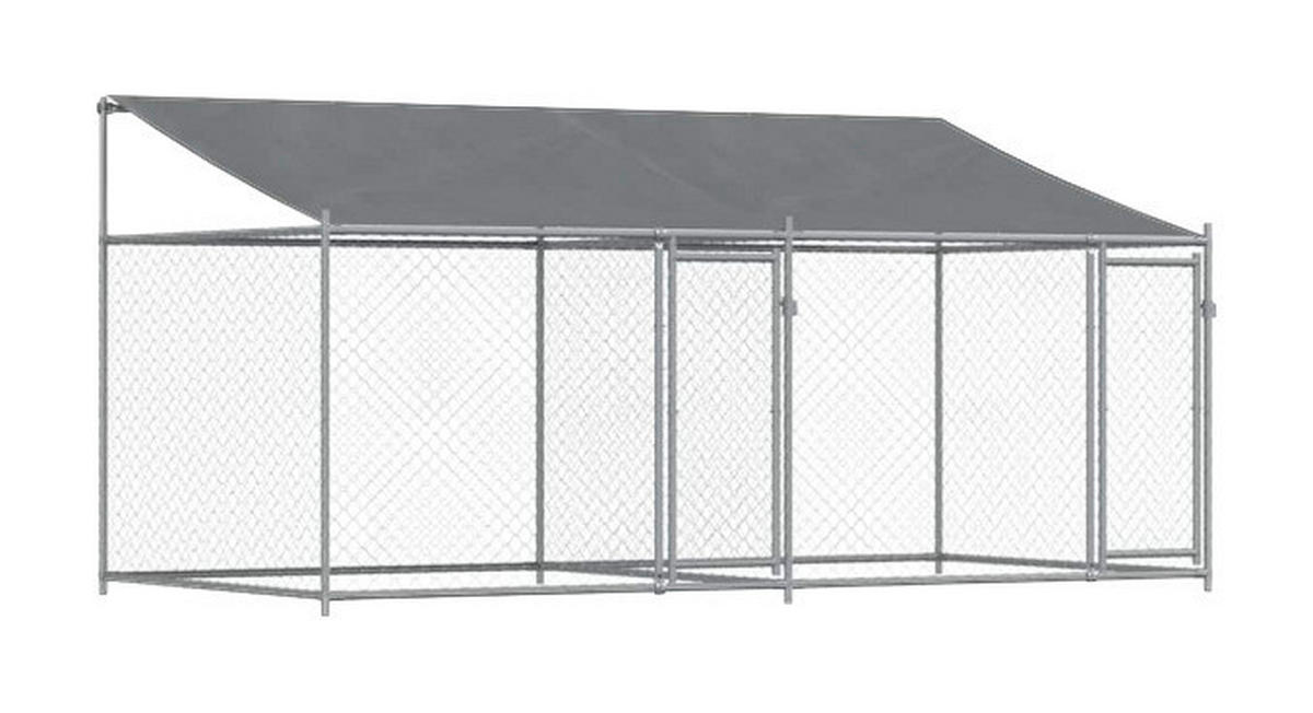 vidaXL Hundekäfig grau Stahl Hundekäfig - grau - vidaXL