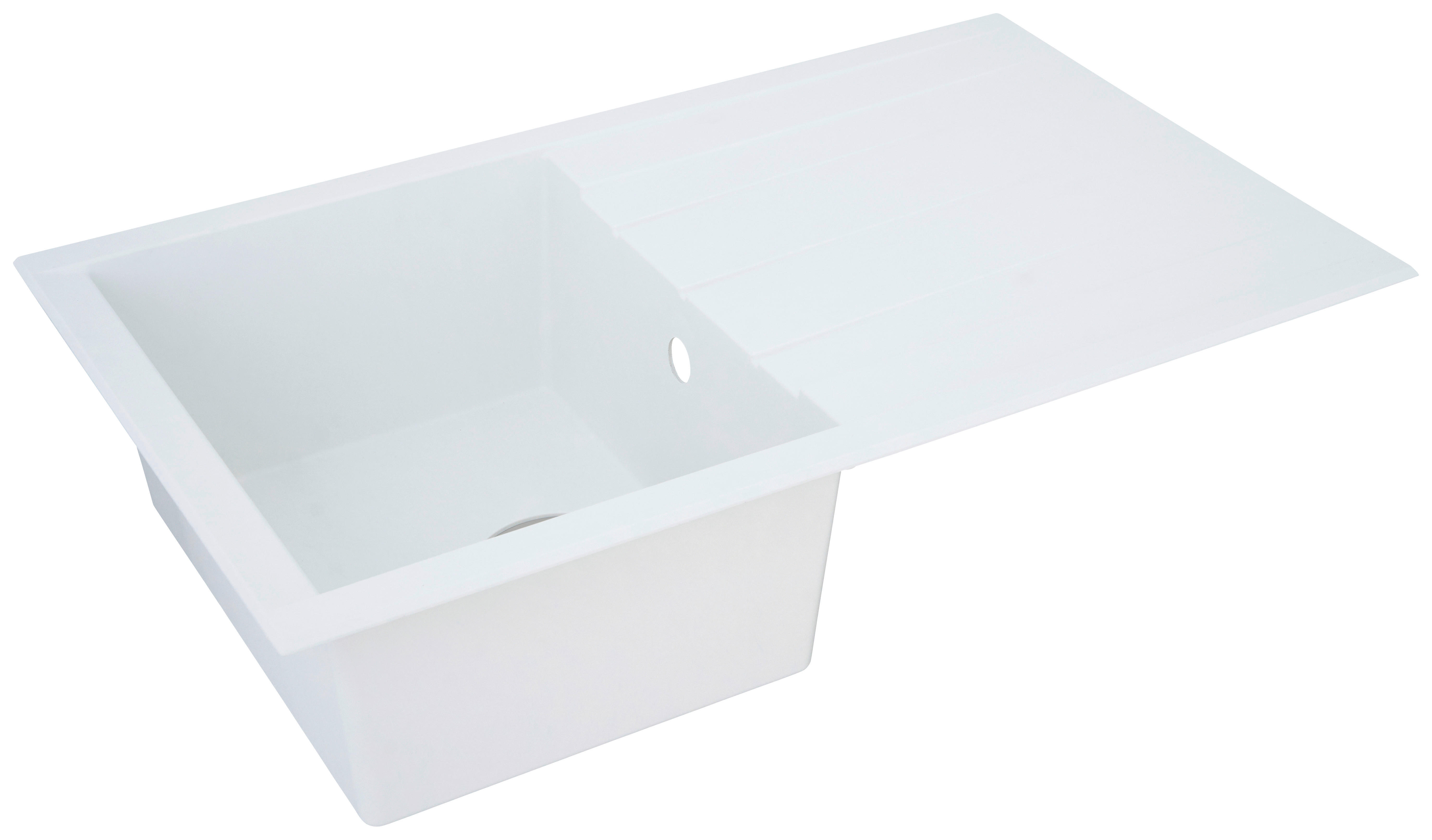 Respekta Einbauspüle Houston 80 x 50 W weiß Mineralite B/H/T: ca. 80x21x50 cm Houston 80 x 50 W - weiß (80,00/21,00/50,00cm) - Respekta