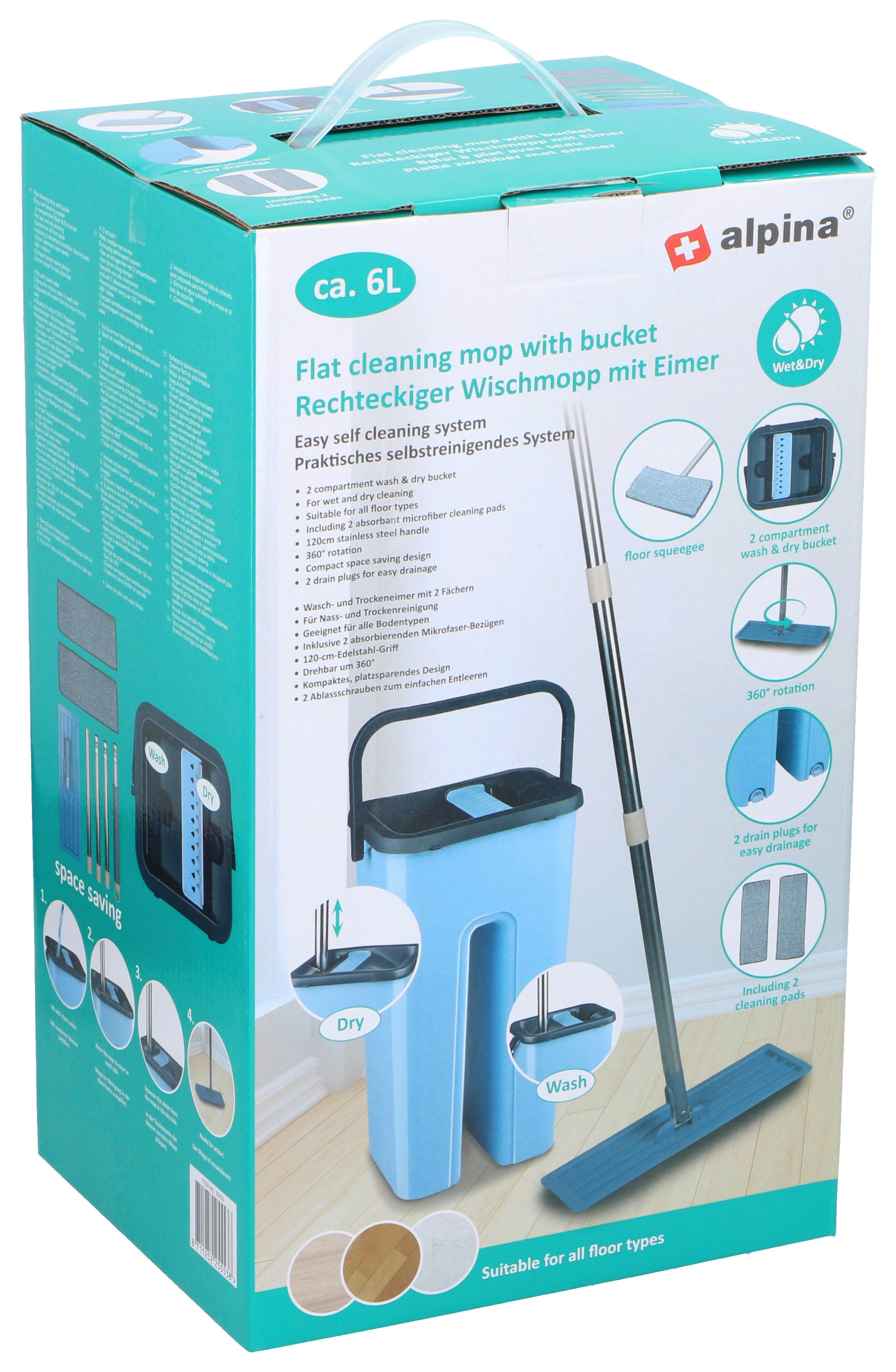 Alpina Bodenwischer blau Bodenwischerset_4tlg. - blau - Alpina
